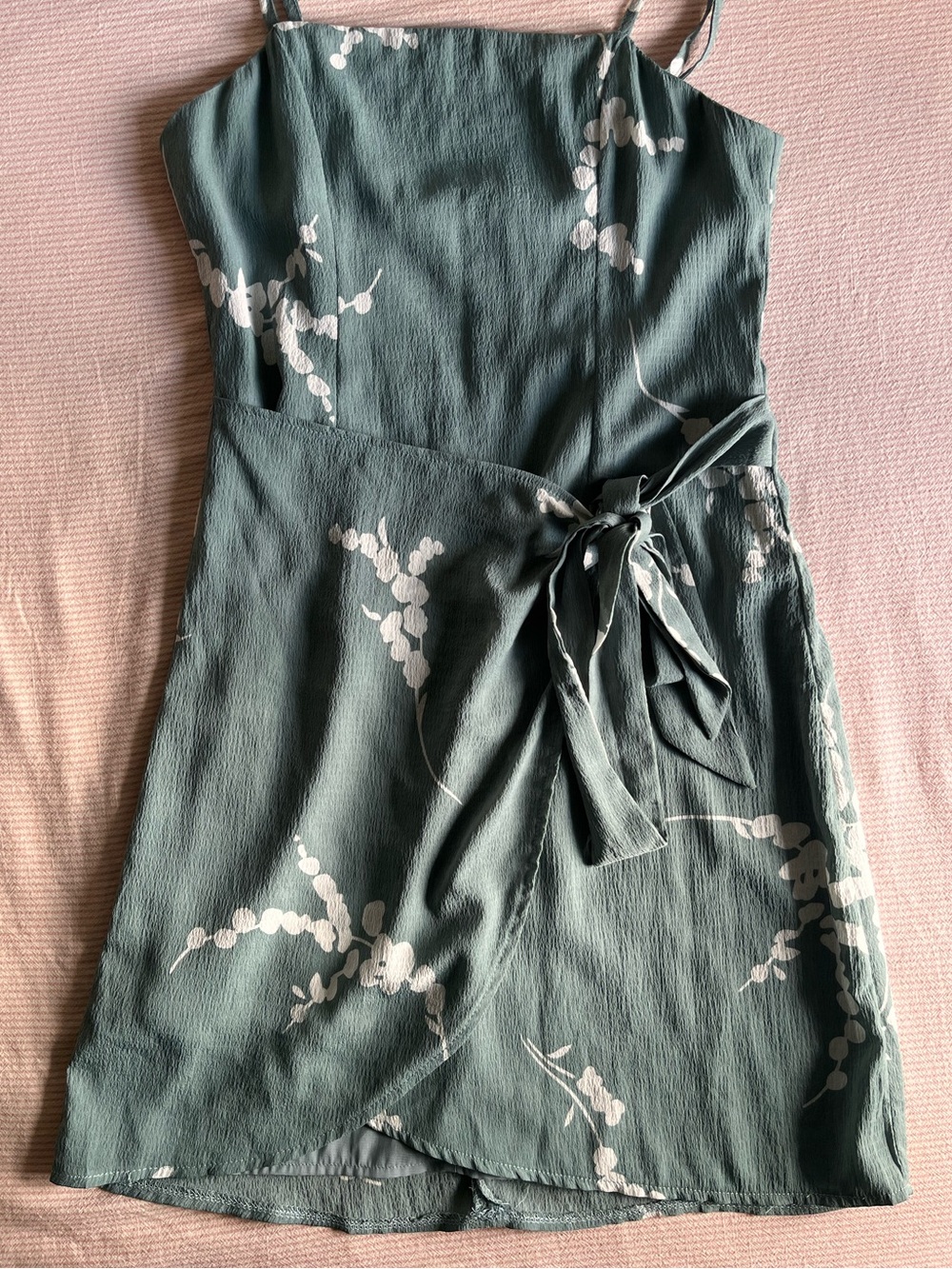 Floral Sage Green Mini Dress